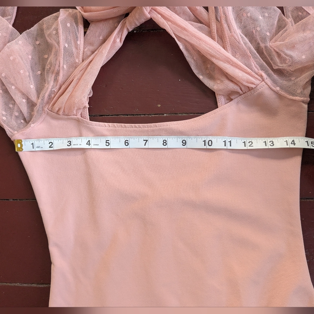 NWOT Free People Intimately Tongue Tied Bodysuit Long sleeve Blush Rose Pink S - Picture 12 of 14